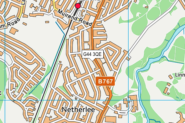 G44 3QE map - OS VectorMap District (Ordnance Survey)