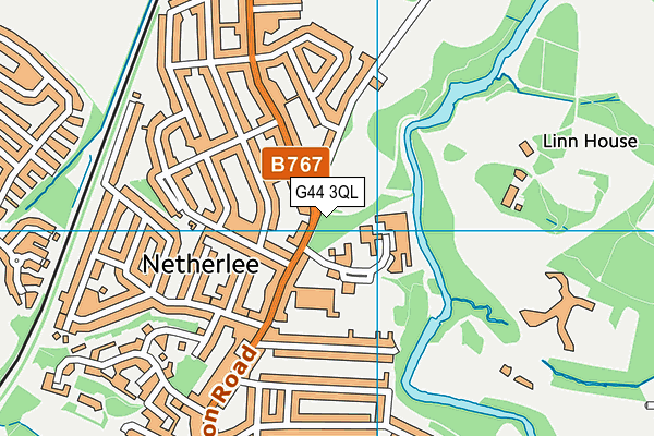 G44 3QL map - OS VectorMap District (Ordnance Survey)