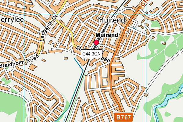 G44 3QN map - OS VectorMap District (Ordnance Survey)