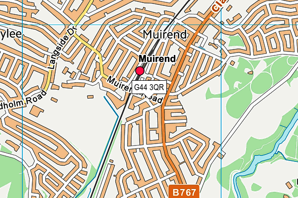 G44 3QR map - OS VectorMap District (Ordnance Survey)