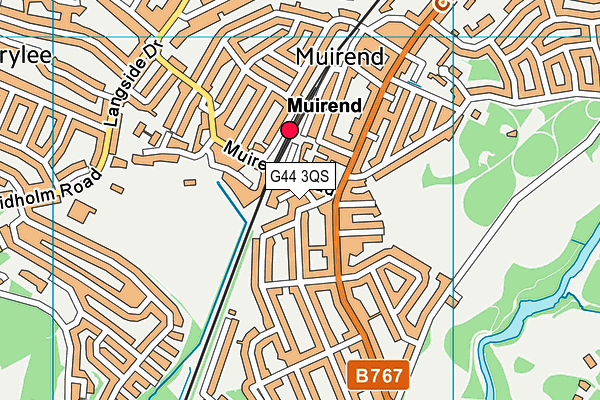 G44 3QS map - OS VectorMap District (Ordnance Survey)