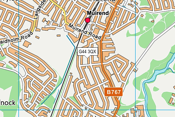 G44 3QX map - OS VectorMap District (Ordnance Survey)