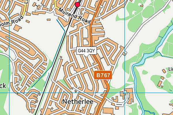 G44 3QY map - OS VectorMap District (Ordnance Survey)