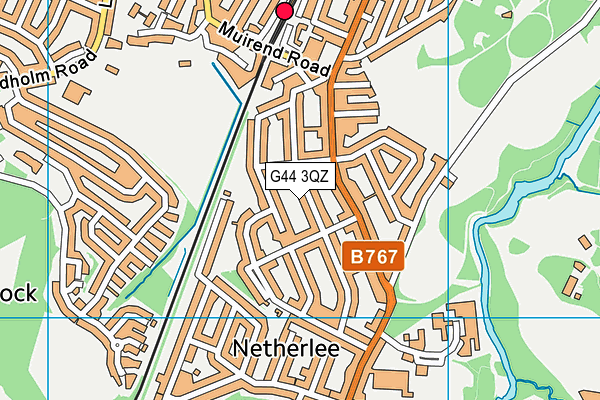 G44 3QZ map - OS VectorMap District (Ordnance Survey)