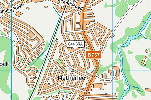 G44 3RA map - OS VectorMap District (Ordnance Survey)