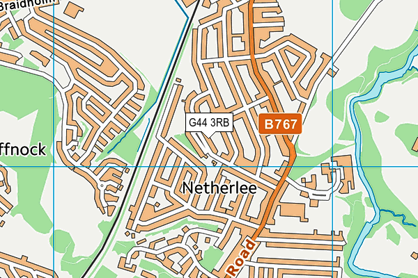 G44 3RB map - OS VectorMap District (Ordnance Survey)