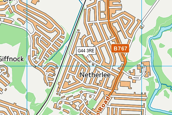 G44 3RE map - OS VectorMap District (Ordnance Survey)