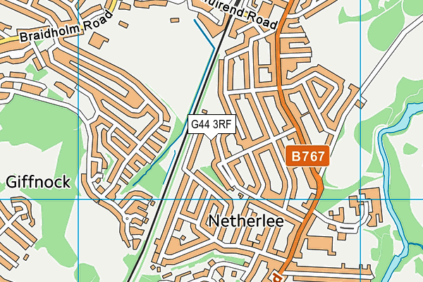 G44 3RF map - OS VectorMap District (Ordnance Survey)