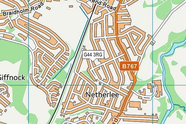 G44 3RG map - OS VectorMap District (Ordnance Survey)