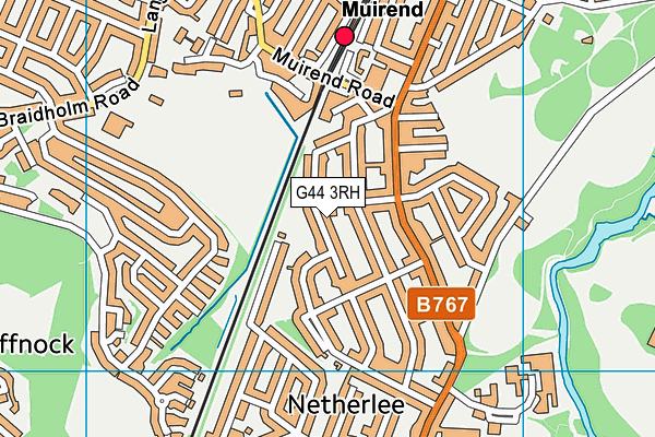 G44 3RH map - OS VectorMap District (Ordnance Survey)