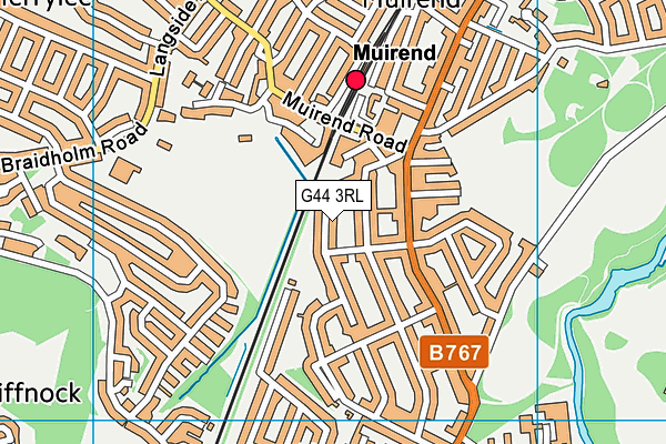 G44 3RL map - OS VectorMap District (Ordnance Survey)