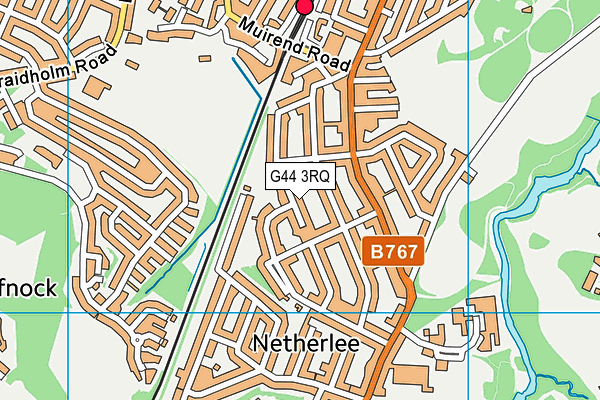 G44 3RQ map - OS VectorMap District (Ordnance Survey)