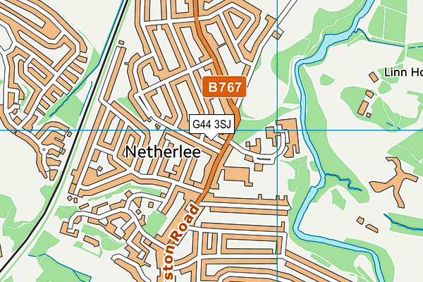 G44 3SJ map - OS VectorMap District (Ordnance Survey)