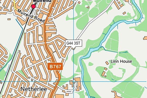 G44 3ST map - OS VectorMap District (Ordnance Survey)