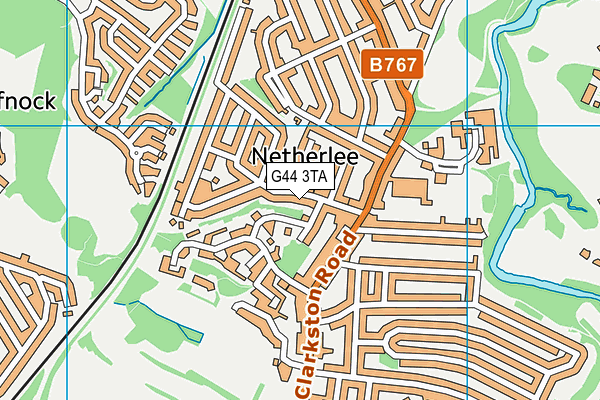 G44 3TA map - OS VectorMap District (Ordnance Survey)