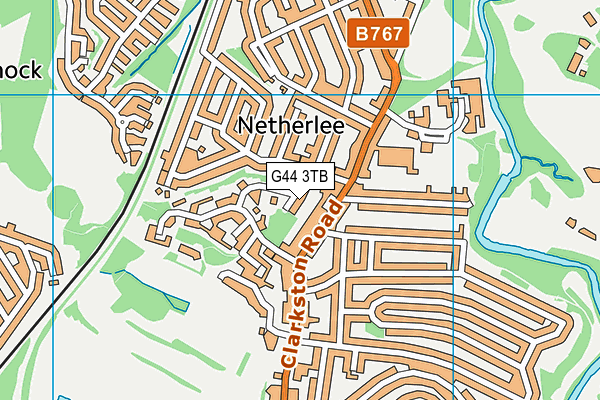 G44 3TB map - OS VectorMap District (Ordnance Survey)