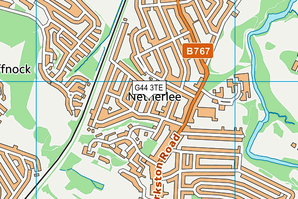 G44 3TE map - OS VectorMap District (Ordnance Survey)