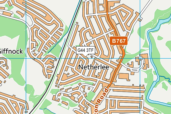 G44 3TF map - OS VectorMap District (Ordnance Survey)