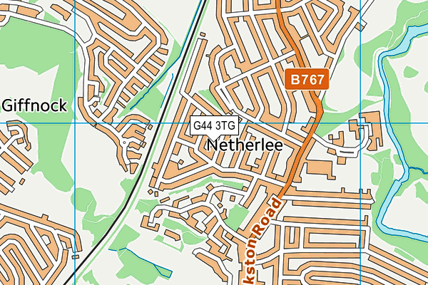 G44 3TG map - OS VectorMap District (Ordnance Survey)