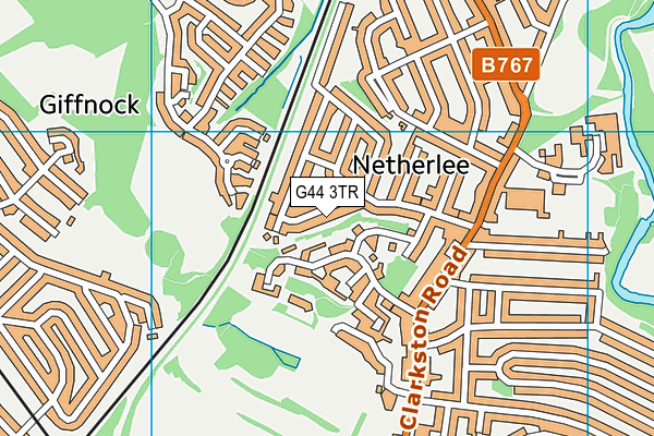 G44 3TR map - OS VectorMap District (Ordnance Survey)