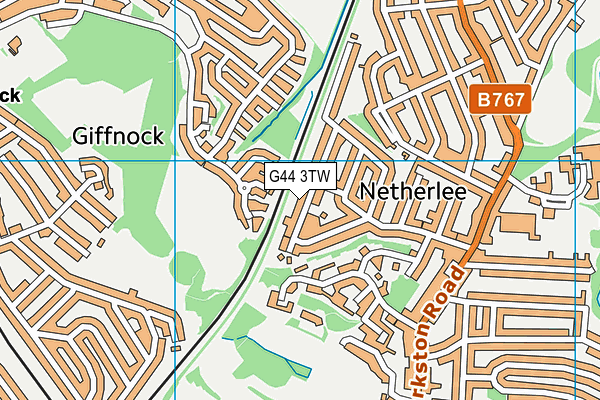 G44 3TW map - OS VectorMap District (Ordnance Survey)