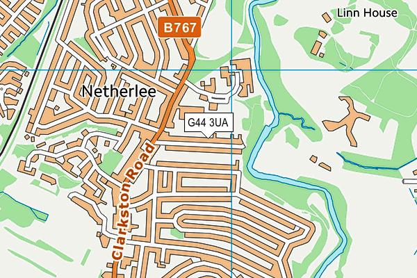 G44 3UA map - OS VectorMap District (Ordnance Survey)
