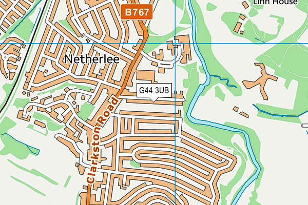 G44 3UB map - OS VectorMap District (Ordnance Survey)