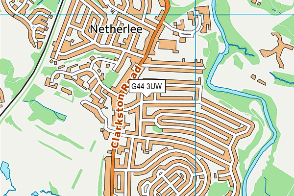 G44 3UW map - OS VectorMap District (Ordnance Survey)