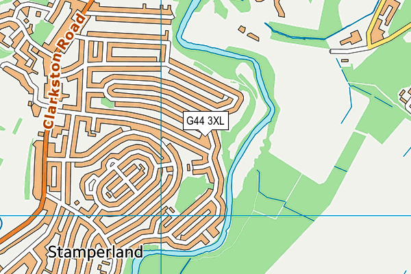G44 3XL map - OS VectorMap District (Ordnance Survey)