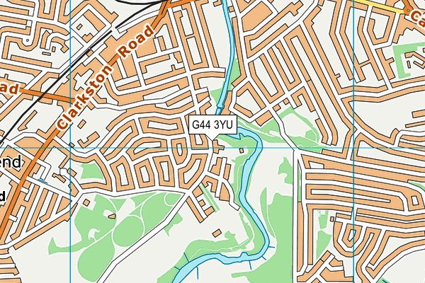G44 3YU map - OS VectorMap District (Ordnance Survey)