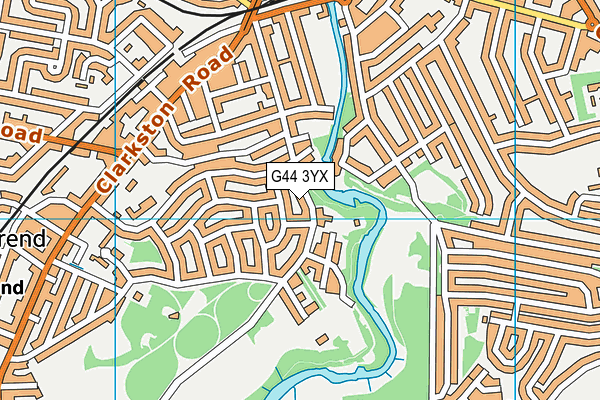 G44 3YX map - OS VectorMap District (Ordnance Survey)