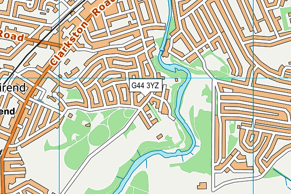 G44 3YZ map - OS VectorMap District (Ordnance Survey)