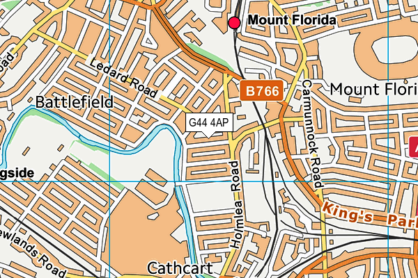 G44 4AP map - OS VectorMap District (Ordnance Survey)