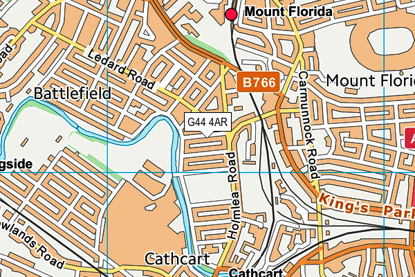 G44 4AR map - OS VectorMap District (Ordnance Survey)