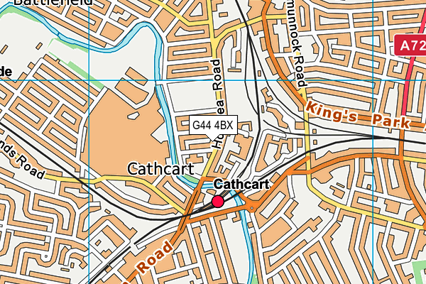 G44 4BX map - OS VectorMap District (Ordnance Survey)