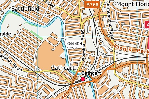 G44 4DH map - OS VectorMap District (Ordnance Survey)