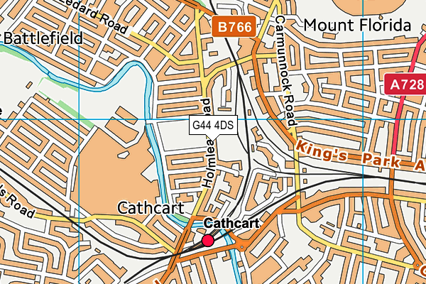 G44 4DS map - OS VectorMap District (Ordnance Survey)