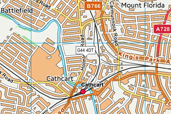 G44 4DT map - OS VectorMap District (Ordnance Survey)