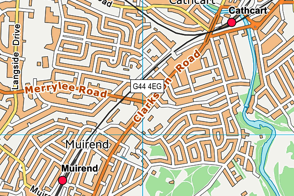 G44 4EG map - OS VectorMap District (Ordnance Survey)