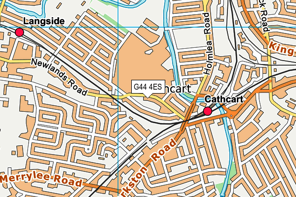 G44 4ES map - OS VectorMap District (Ordnance Survey)