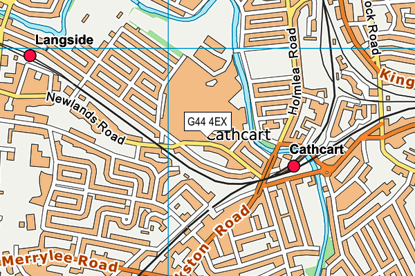 G44 4EX map - OS VectorMap District (Ordnance Survey)