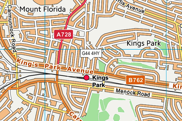 G44 4HY map - OS VectorMap District (Ordnance Survey)