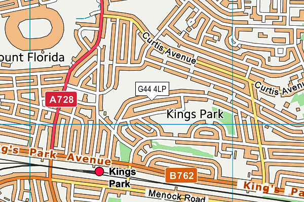 G44 4LP map - OS VectorMap District (Ordnance Survey)