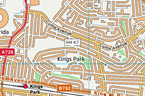 G44 4LT map - OS VectorMap District (Ordnance Survey)