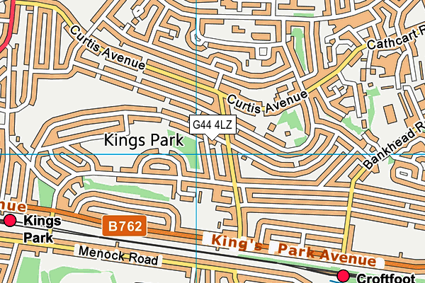 G44 4LZ map - OS VectorMap District (Ordnance Survey)