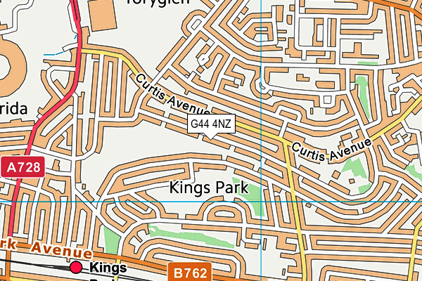G44 4NZ map - OS VectorMap District (Ordnance Survey)
