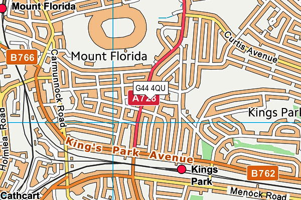 G44 4QU map - OS VectorMap District (Ordnance Survey)