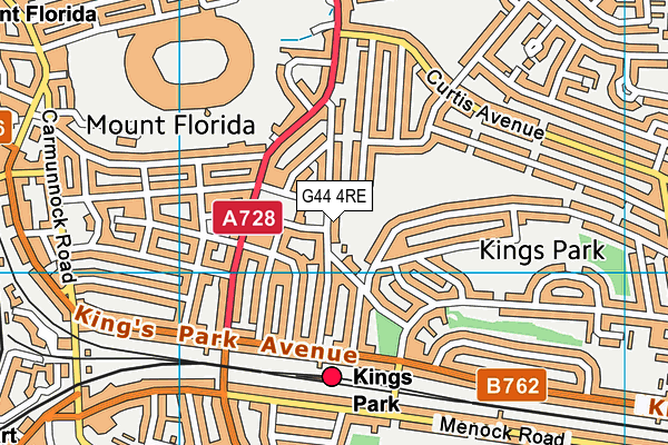 G44 4RE map - OS VectorMap District (Ordnance Survey)