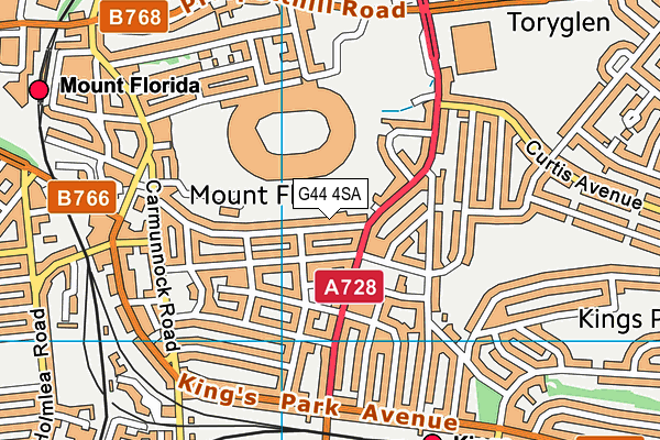 G44 4SA map - OS VectorMap District (Ordnance Survey)