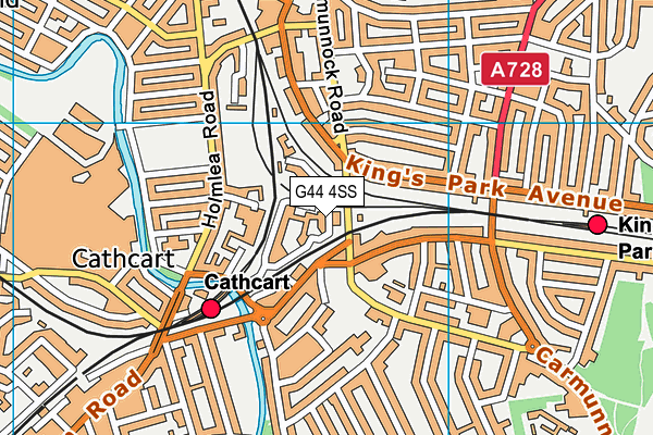 G44 4SS map - OS VectorMap District (Ordnance Survey)